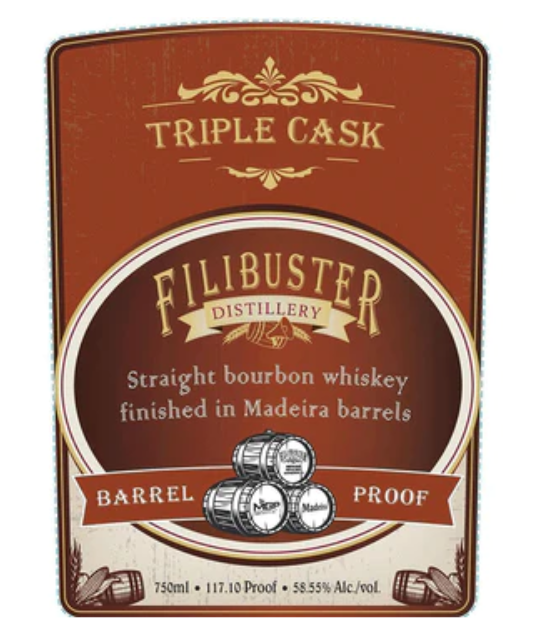 Filibuster 5 Year Old Triple Cask finished in Madeira Barrels Straight Bourbon Whisky