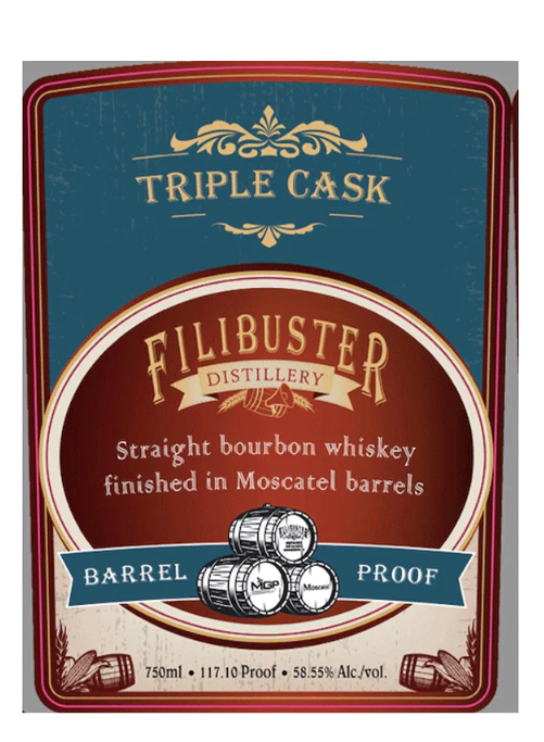 Filibuster Triple Cask Finished in Moscatel Barrels Straight Bourbon Whisky