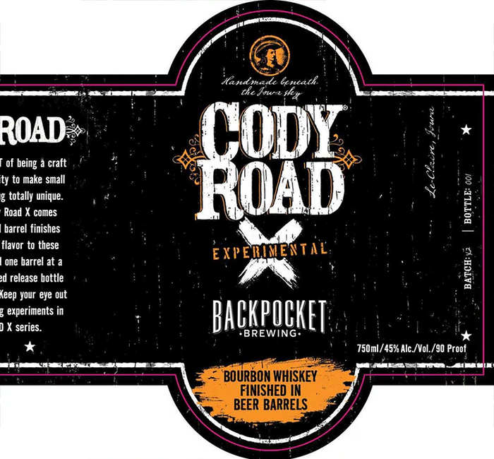 Mississippi River Distilling Cody Road X Finished In Backpocket Beer Barrels Bourbon Whiskey