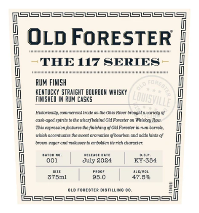 Old Forester | The 117 Series Rum Finish Whiskey | 2024 Release | 375ML  at CaskCartel.com