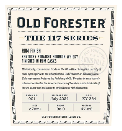 Old Forester | The 117 Series Rum Finish Whiskey | 2024 Release | 375ML