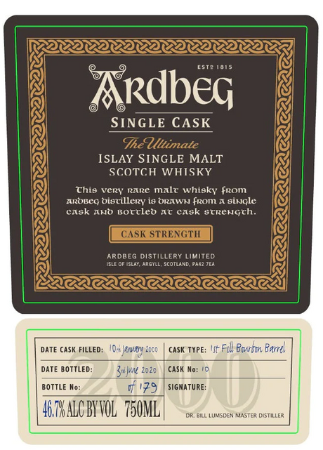 Ardbeg 2000 Cask Strength Single Cask Single Malt Scotch Whisky at CaskCartel.com