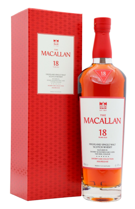 The Macallan 2026 Release Sherry Oak 18 Year Old Highland Single Malt Scotch Whisky | 700ML at CaskCartel.com