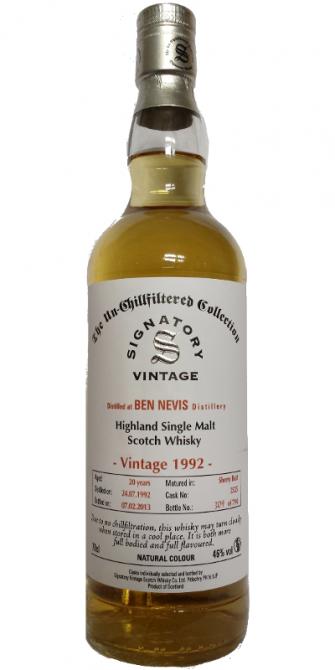 Ben Nevis 1992 21 Year Old Single Malt (Signatory Bottling) Scotch Whisky at CaskCartel.com