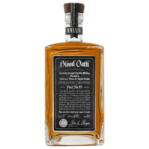 Blood Oath Pact 10 2024 One-Time Limited Release Kentucky Straight Bourbon Whisky