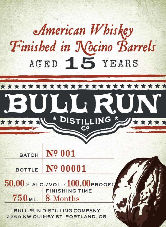 Bull Run Finished in Nocino Barrels American Whisky