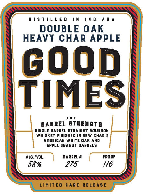 Good Times Double Oak Heavy Char Apple Finish Bourbon Whisky at CaskCartel.com