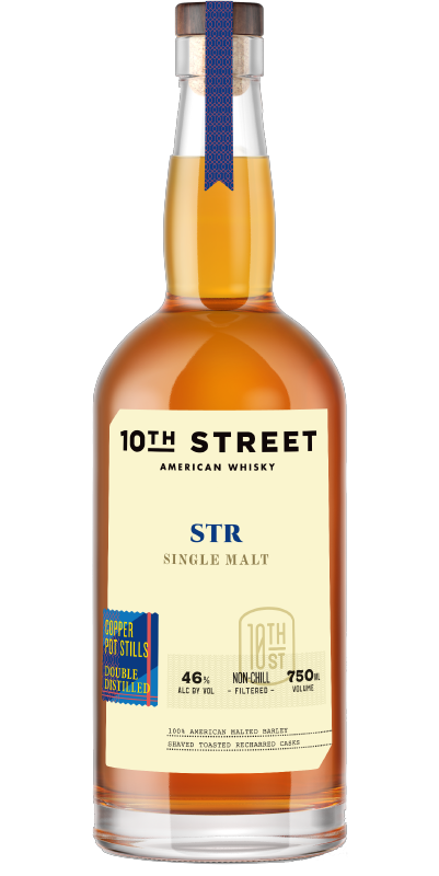 10th Street STR Malted Barley Double Distilled Single Barrel Single Malt American Whiskey