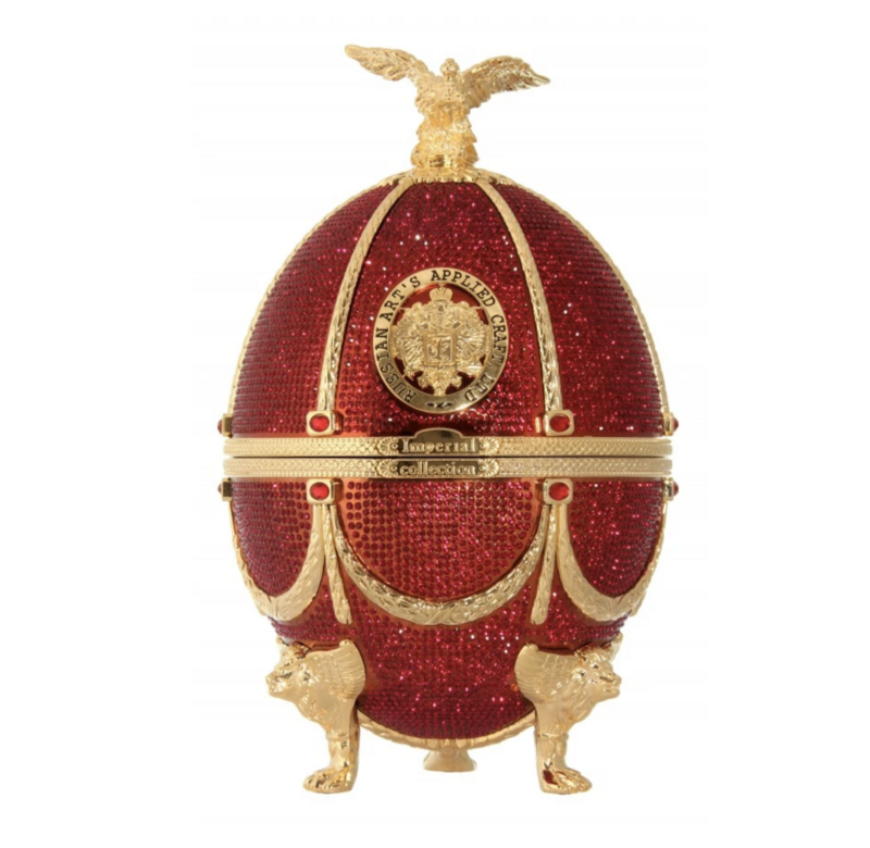 Imperial Collection Super Premium Fabergé Vodka Egg Red Crystal | 700ML at CaskCartel.com