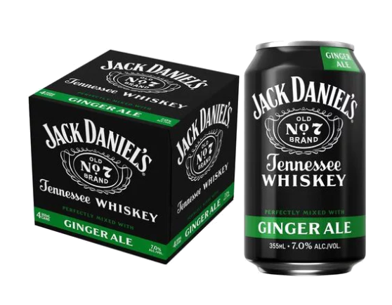 Jack Daniel's Jack and Ginger Cocktail | 4x355ML | 2024 New Release