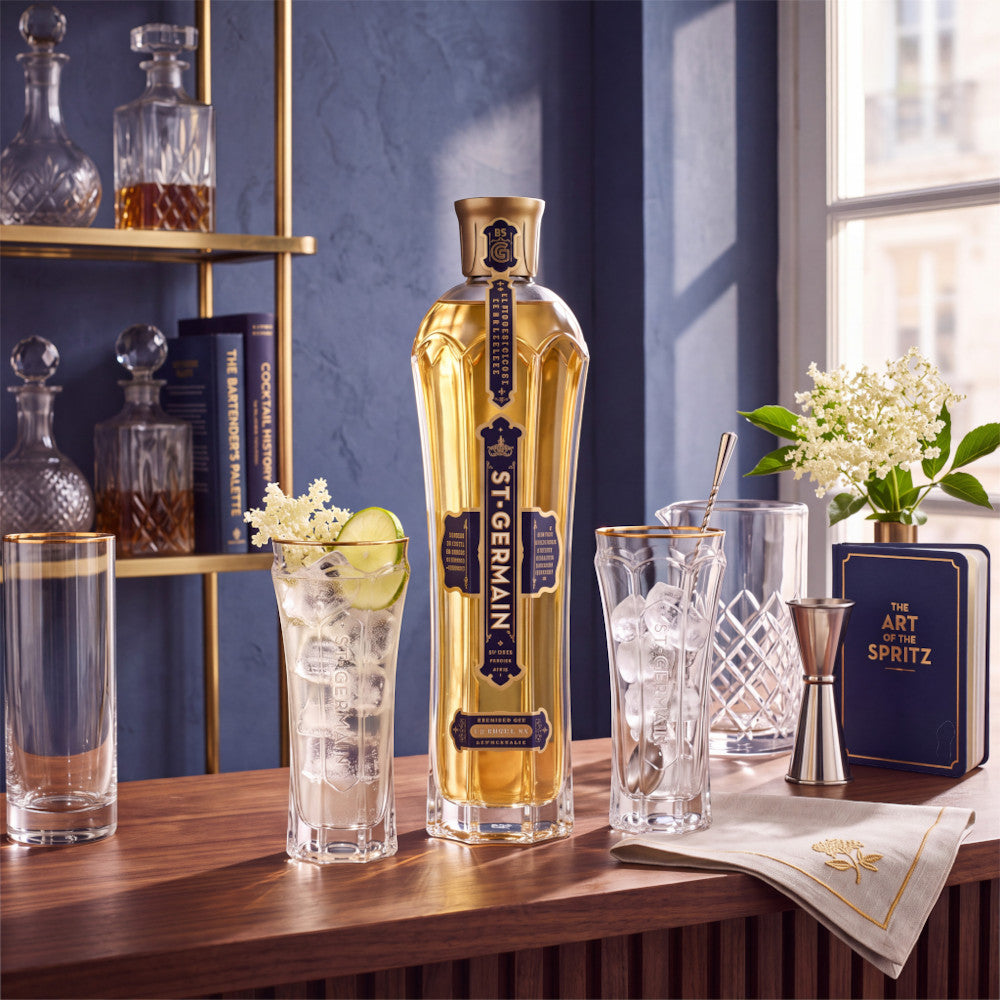 St-Germain Elderflower Liqueur w/ Spritz Signature Glasses  | Set of (4) at CaskCartel.com 2