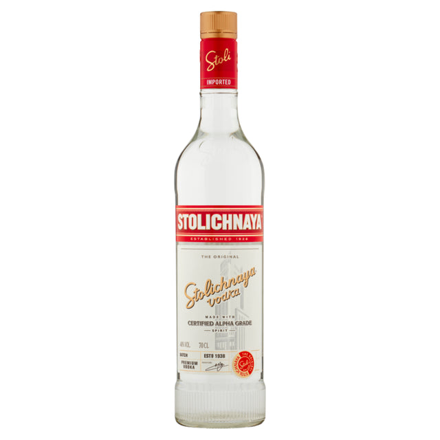 Stolichnaya Red Label Plain Vodka | 700ML at CaskCartel.com