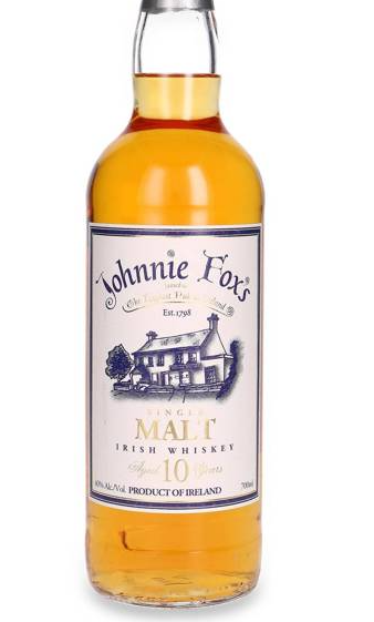 Whisky irlandés de pura malta de 10 años de Johnnie Fox | 700ML