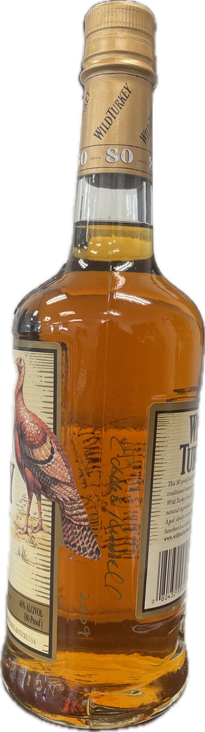 Wild Turkey 80 Proof Kentucky Straight Bourbon Whiskey | 2009 Edition | Signed By  Master Distillers Jimmy Russell