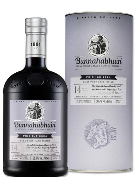 Bunnahabhain | 14 Year Old | Ruby Port Cask Finish | Islay Single Malt Scotch Whisky | 2024 Fèis Ìle Limited Release | 700ML at CaskCartel.com