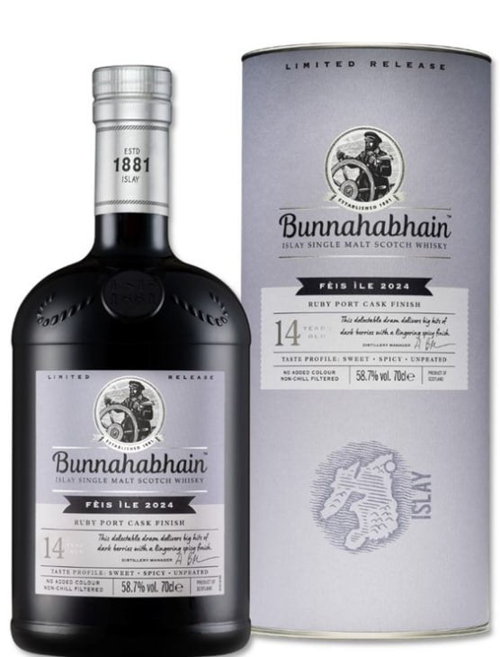 Bunnahabhain | 14 Year Old | Ruby Port Cask Finish | Islay Single Malt Scotch Whisky | 2024 Fèis Ìle Limited Release | 700ML