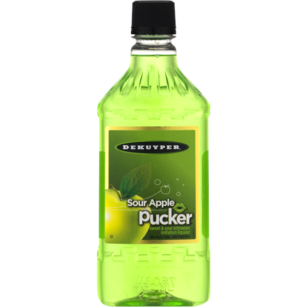 Dekuyper Pucker Sour Apple Schnapps Liqueur (Plastic)