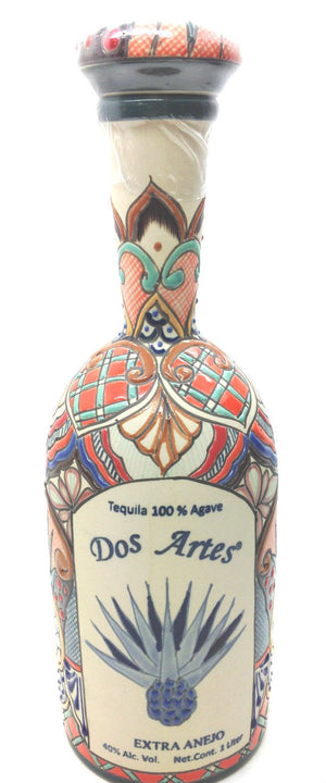Dos Artes Ceramic Art Bottle Extra Anejo Tequila (Round Bottle) - CaskCartel.com