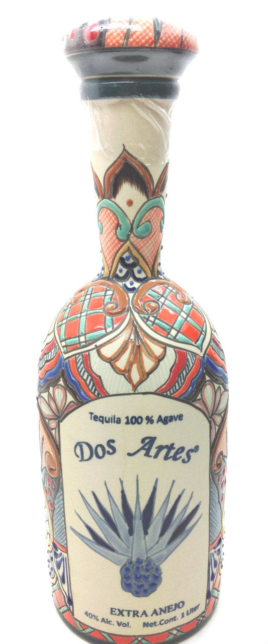 Dos Artes Ceramic Art Bottle Extra Anejo Tequila (Round Bottle)