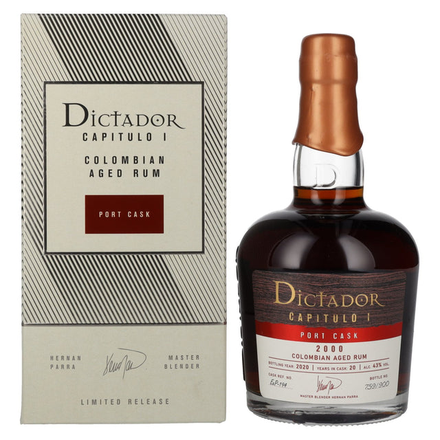 Dictador Capitulo I 20 Year Old Port Cask 2000 Rum | 700ML at CaskCartel.com