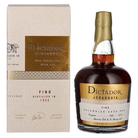 Dictador Jerarquia Fino 40 Year Old American Oak & Ex Sherry Cask 1980 Rum | 700ML at CaskCartel.com