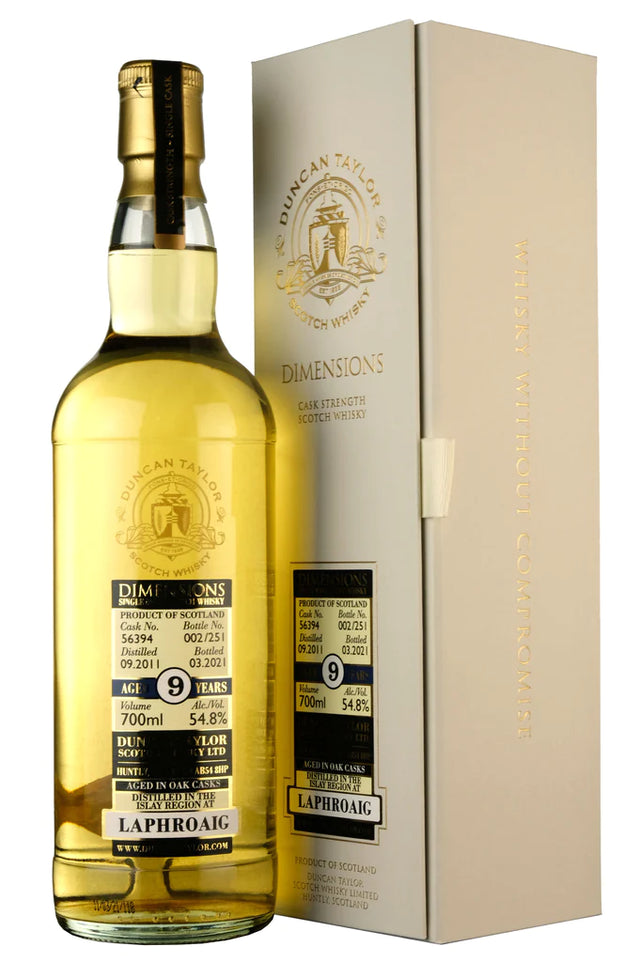 Laphroaig 9 Year Old (D.2011, B.2021) Dimensions, Duncan Taylor Scotch Whisky | 700ML at CaskCartel.com
