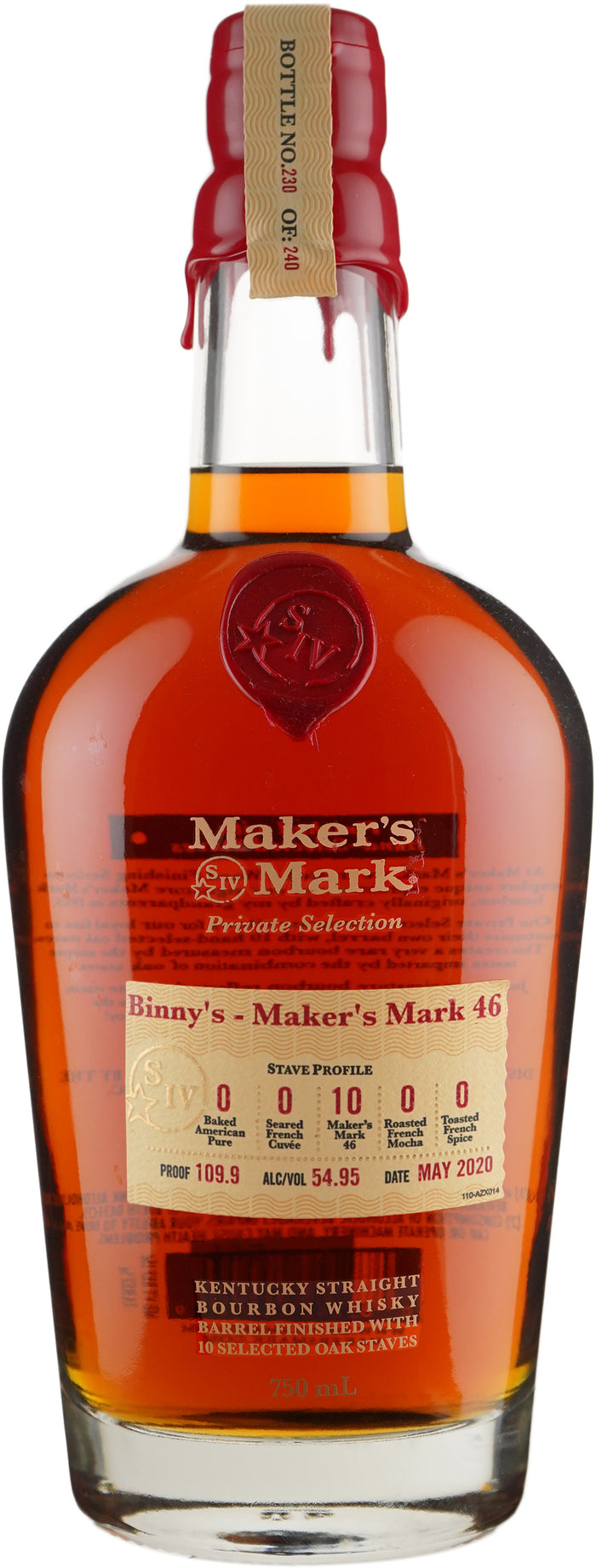 Maker's Mark Private Select 46 Single Stave Barrel # 3073 Whiskey