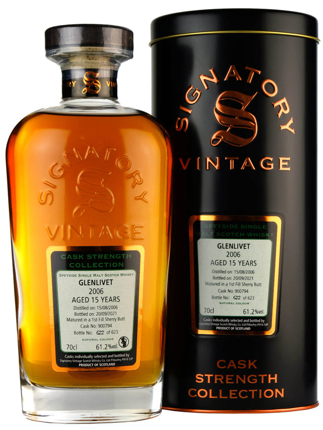 Glenlivet 15 Year Old (D.2006, B.2021) Signatory Vintage Scotch Whisky | 700ML at CaskCartel.com