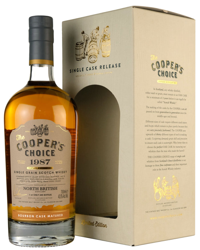 North British Cooper's Choice Single Cask #238570 1987 33 Year Old Whisky | 700ML