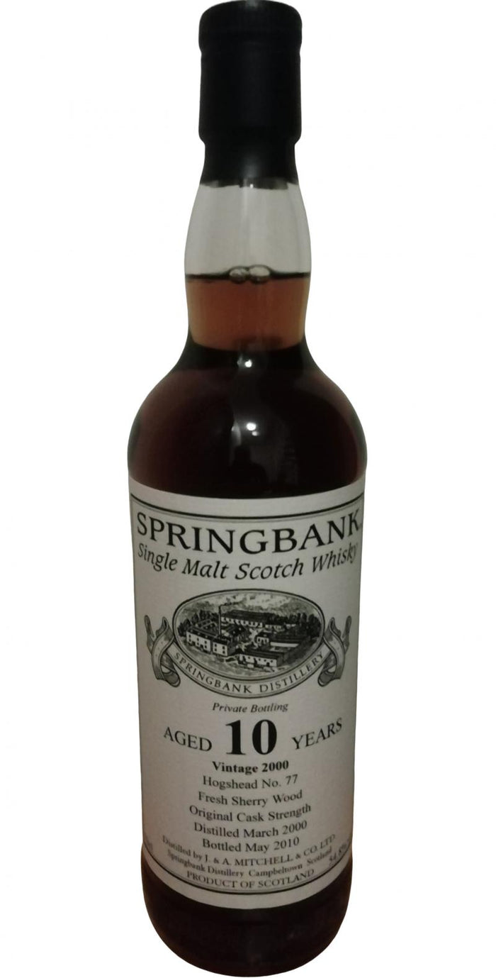 Springbank 2000 Private Bottling 10 Year Old Single Malt Scotch Whisky