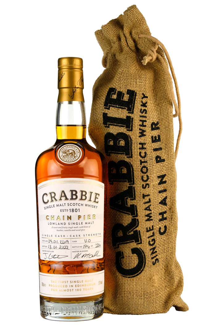 Crabbie Chain Pier Lowland Single Malt Inaugural Release 2019 3 Year Old Whisky | 700ML