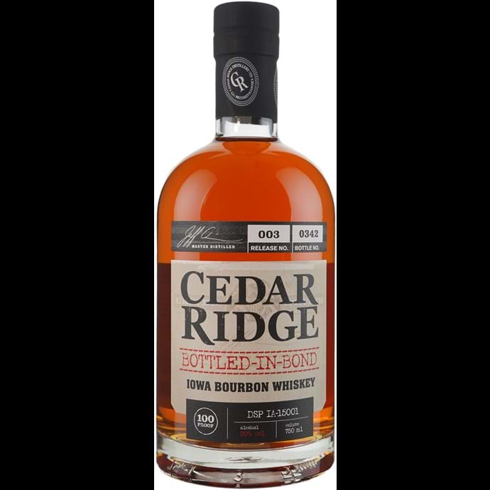 Cedar Ridge Iowa Bourbon Bottled in Bond Whiskey