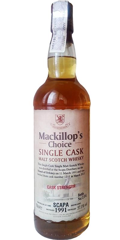 Scapa 1991 (B.2013) Mackillop's Choice Single Cask Malt Scotch Whisky | 700ML at CaskCartel.com