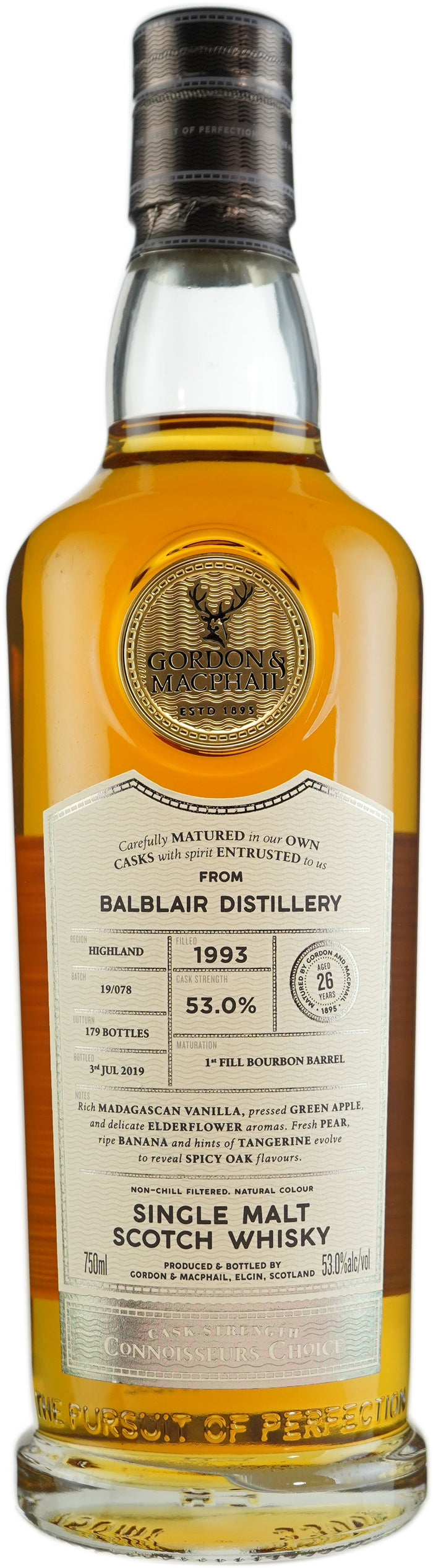 Gordon & Macphail 1993 Balblair 26 Year Old Connoiseurs Choice Cask Strength Scotch Whisky