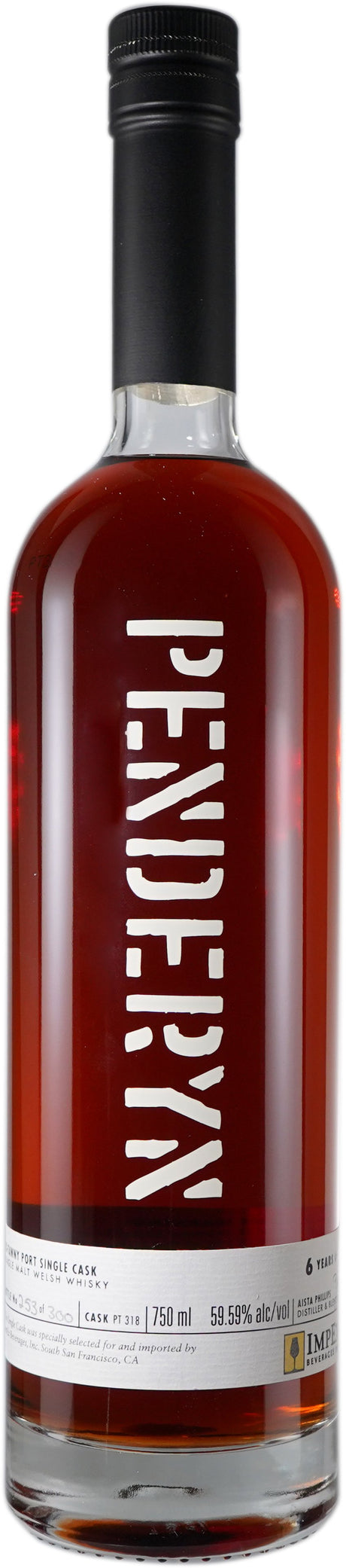 Penderyn 6 Year Old ex Tawny Port Cask # PT318 Welsh Single Malt Whisky at CaskCartel.com