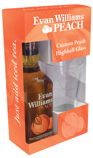 Evan Williams Peach Whiskey W/Glass - CaskCartel.com