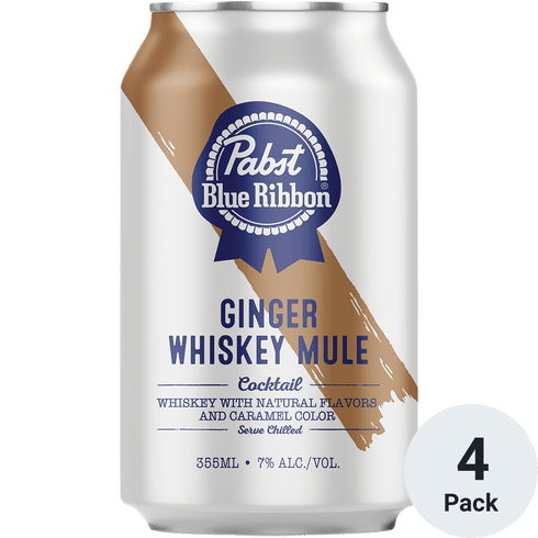 Pabst Blue Ribbon Ginger Whiskey Mule Cocktail 4 Pack | 12OZ