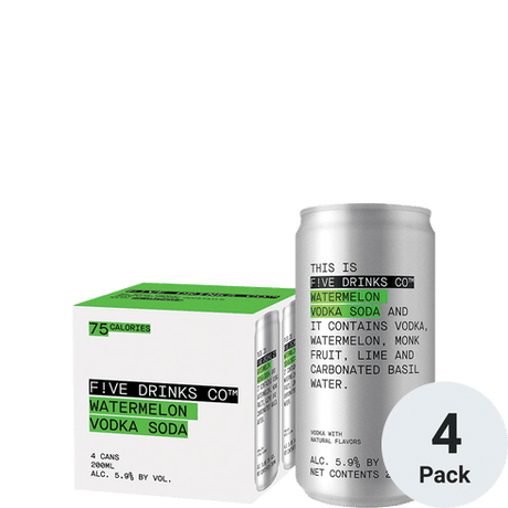 Five Drinks Watermelon Soda Vodka Cocktail at CaskCartel.com