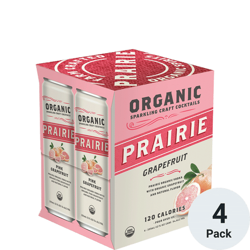 Prairie Organic Sparkling Grapefruit Craft Cocktail 4 Pack | 355ML at CaskCartel.com