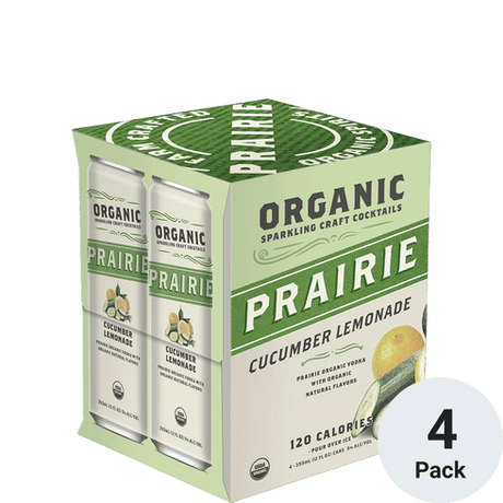 Prairie Organic Sprakling Cucumber Lemonade Craft Cocktails Cocktail 4 Pack | 355ML at CaskCartel.com