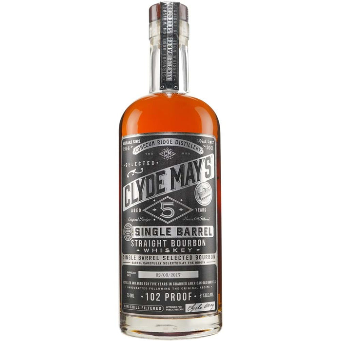 Clyde May's Single Barrel Straight Bourbon 5 Year Old The Enthusiast (Barrel# 001) Proof 102 Whiskey
