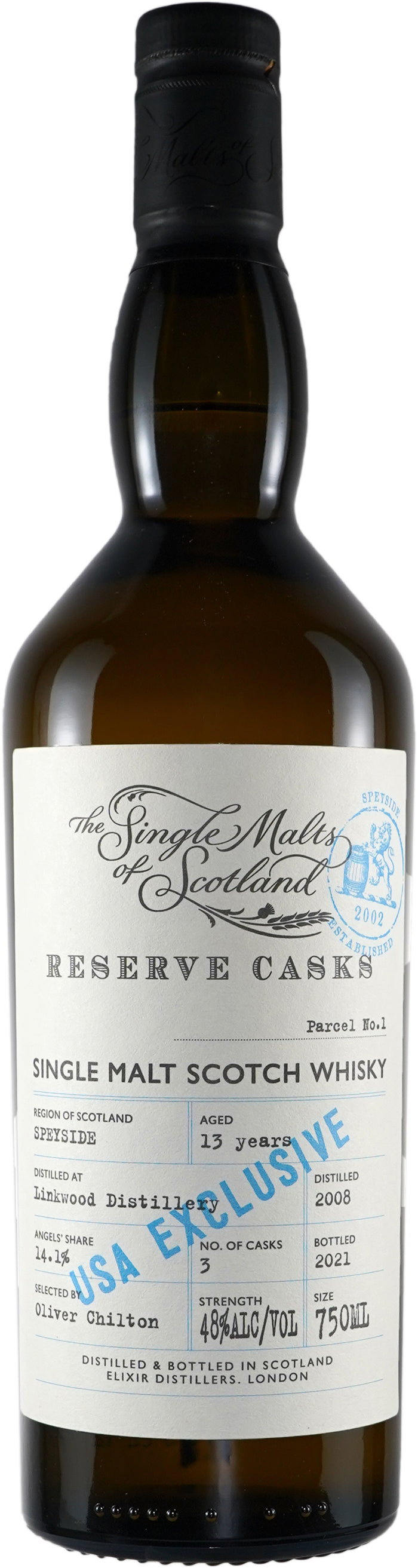 The Single Malts of Scotland Linkwood 13 Year Old Reserve Casks Scotch Whisky
