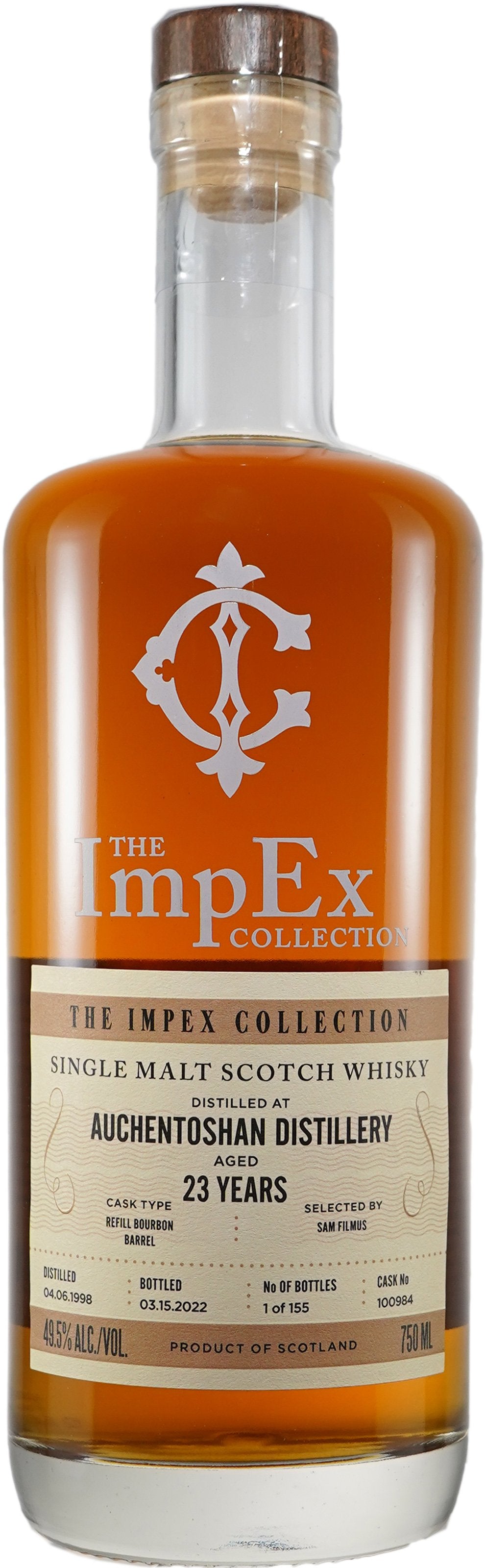 The Impex Collection Auchentoshan 23 Year Old Refill Bourbon Barrel # 100984 Scotch Whisky at CaskCartel.com