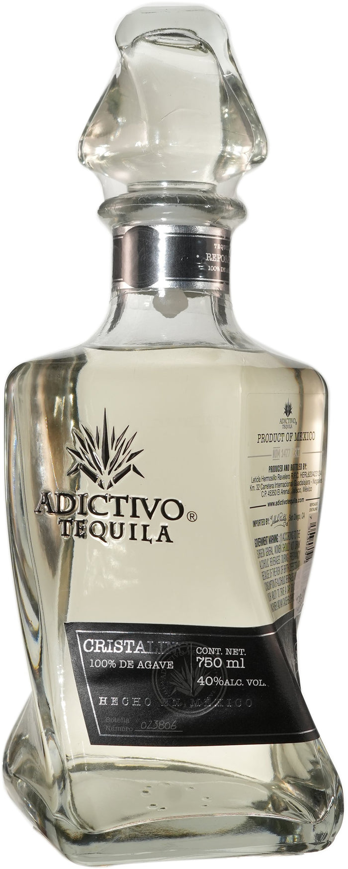 Adictivo Cristalino Charcoal Filtered Reposado Tequila