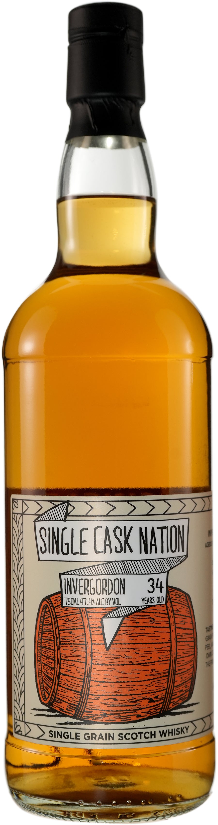 Single Cask Nation Invergordon 34 Year Old Single Grain Scotch Whisky at CaskCartel.com