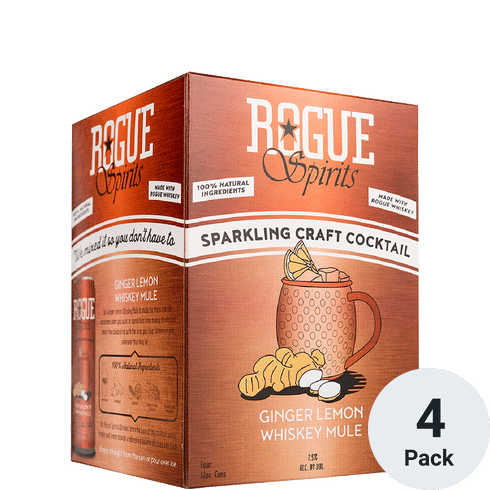 Rogue Ginger Lemon Whiskey Mule Cocktail 4 Pack | 12OZ at CaskCartel.com