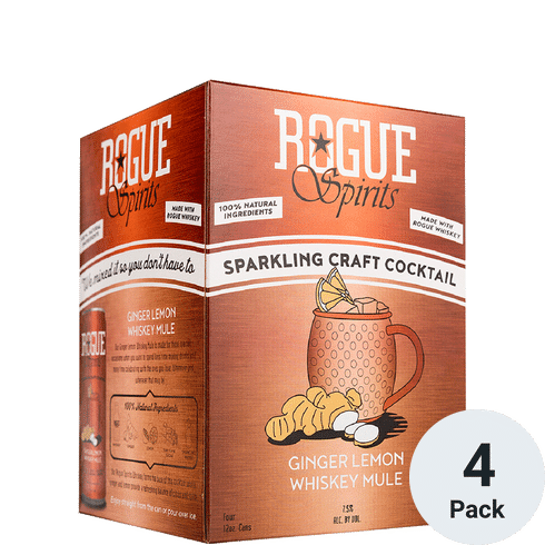 Rogue Ginger Lemon Whiskey Mule Cocktail 4 Pack | 12OZ