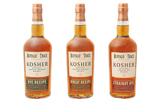 Buffalo Trace Kentucky Straight Bourbon Kosher 3 Pack (RYE Recipe - Wheat Recipe - Straight Rye) Whiskey