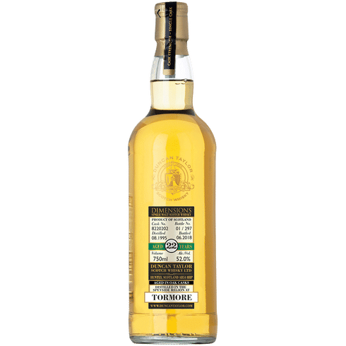 Dimensions Tormore 1995 22 Year Old Single Malt Scotch Whisky