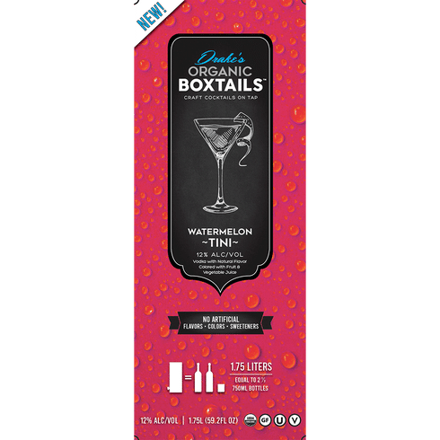 Drake's Organic Boxtails Watermelon Tini Ready To Drink Cocktail | 1.75L